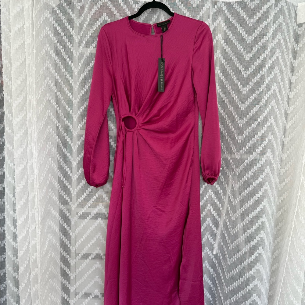 House of Harlow 1960 Fuchsia Magenta Ring Detail Midi Dress | Size S